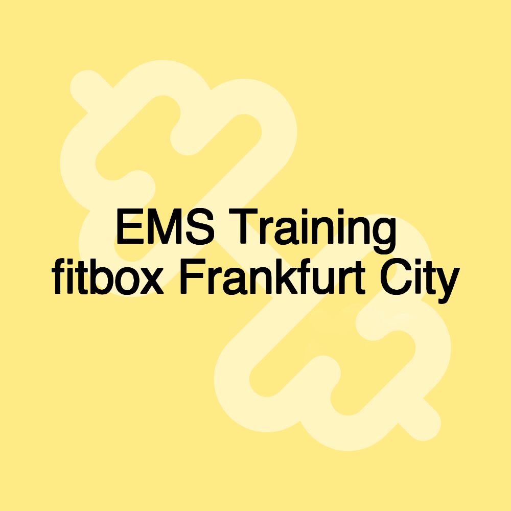 EMS Training fitbox Frankfurt City EMS Training fitbox Frankfurt City