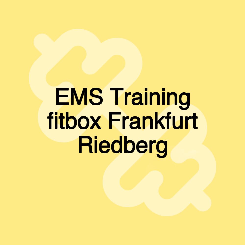 EMS Training fitbox Frankfurt Riedberg