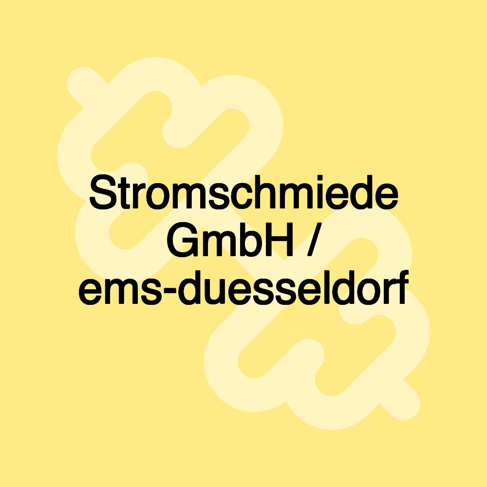 Stromschmiede GmbH / ems-duesseldorf Stromschmiede GmbH / ems-duesseldorf
