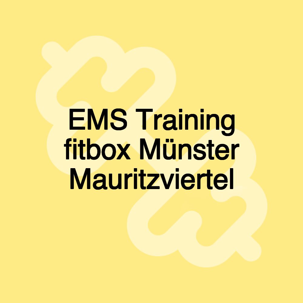 EMS Training fitbox Münster Mauritzviertel EMS Training fitbox Münster Mauritzviertel