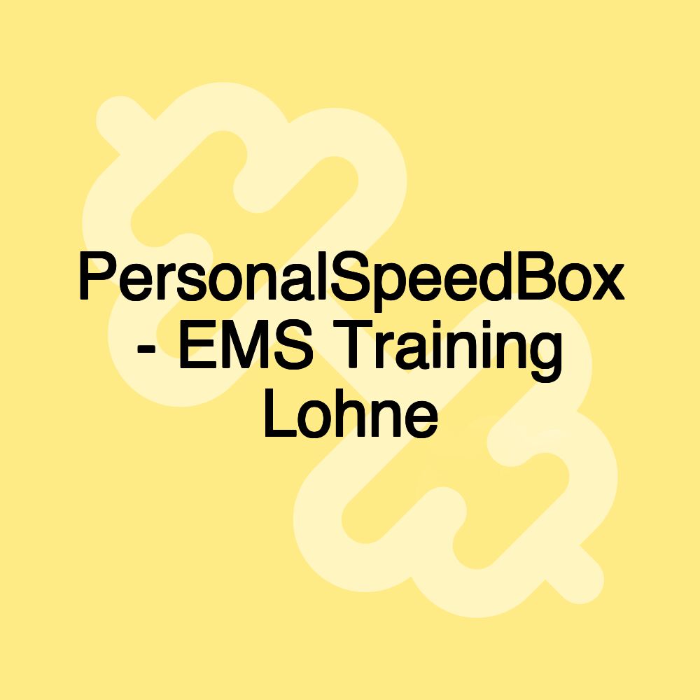 PersonalSpeedBox - EMS Training Lohne PersonalSpeedBox - EMS Training Lohne