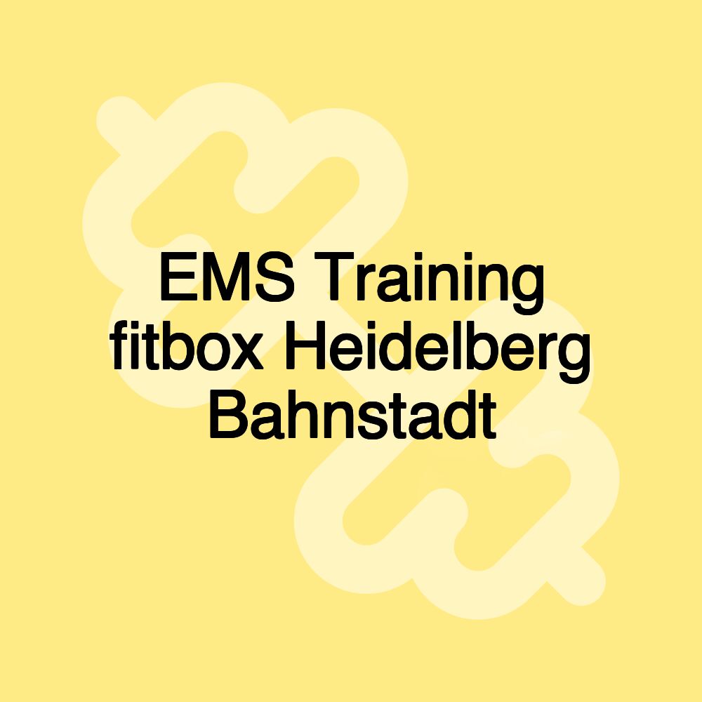 EMS Training fitbox Heidelberg Bahnstadt