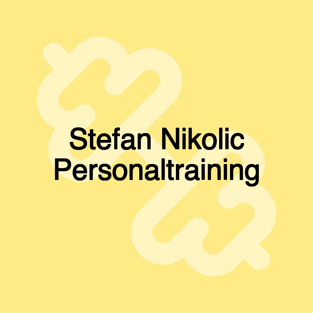 Stefan Nikolic Personaltraining