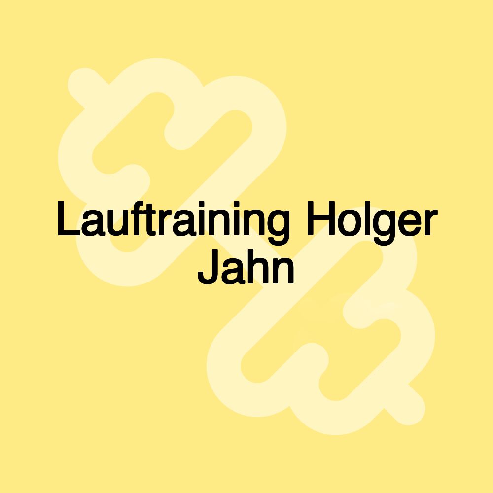 Lauftraining Holger Jahn