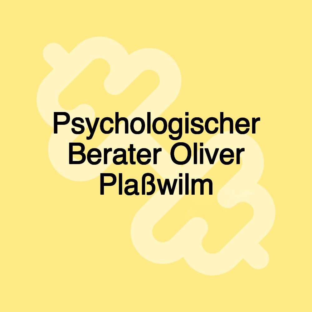 Psychologischer Berater Oliver Plaßwilm